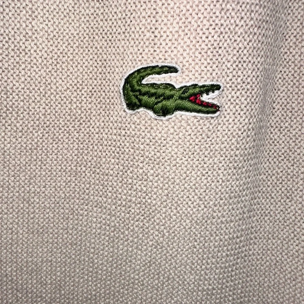 Izod LacosteπVintage Ecru Cardigan 100% Cotton Made in USA Sweater size L - Picture 4 of 4